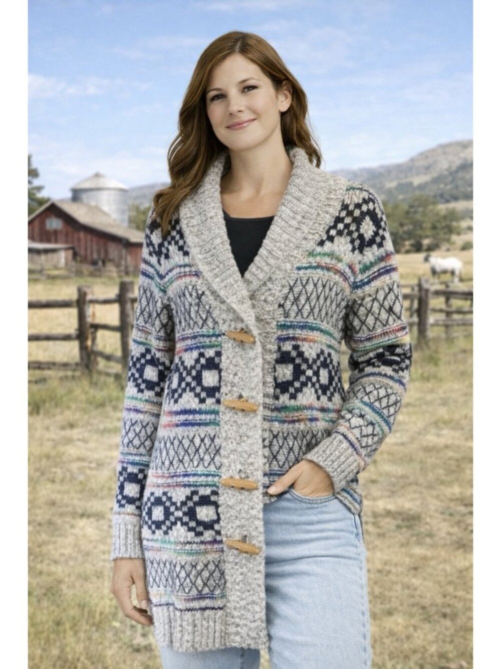 Womens Anthropologie Cardigan Long Sweater L Toggle Buttons Soft Knit Bohemian